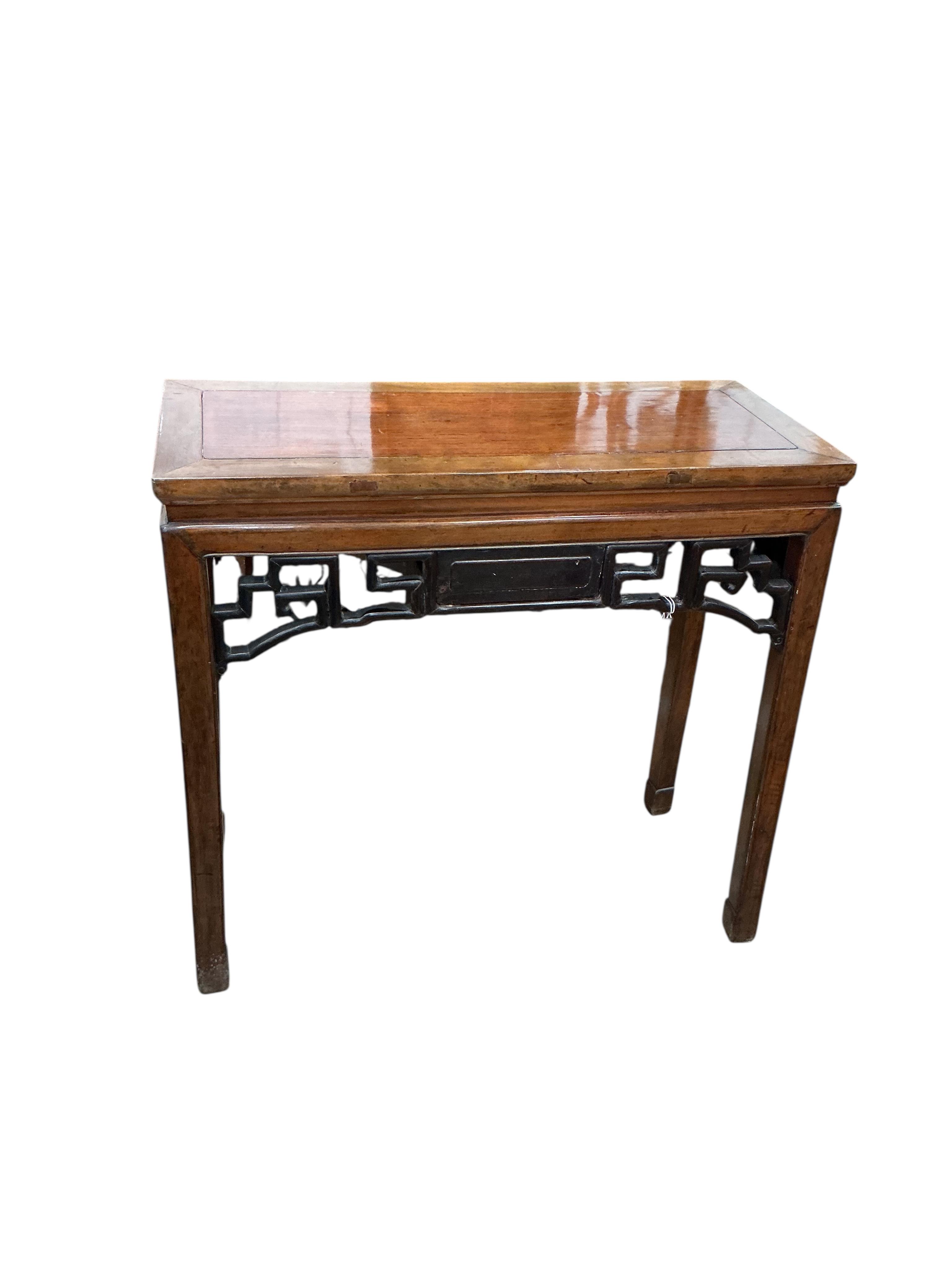 A Chinese rectangular console table, width 92cm, depth 39cm, height 89cm